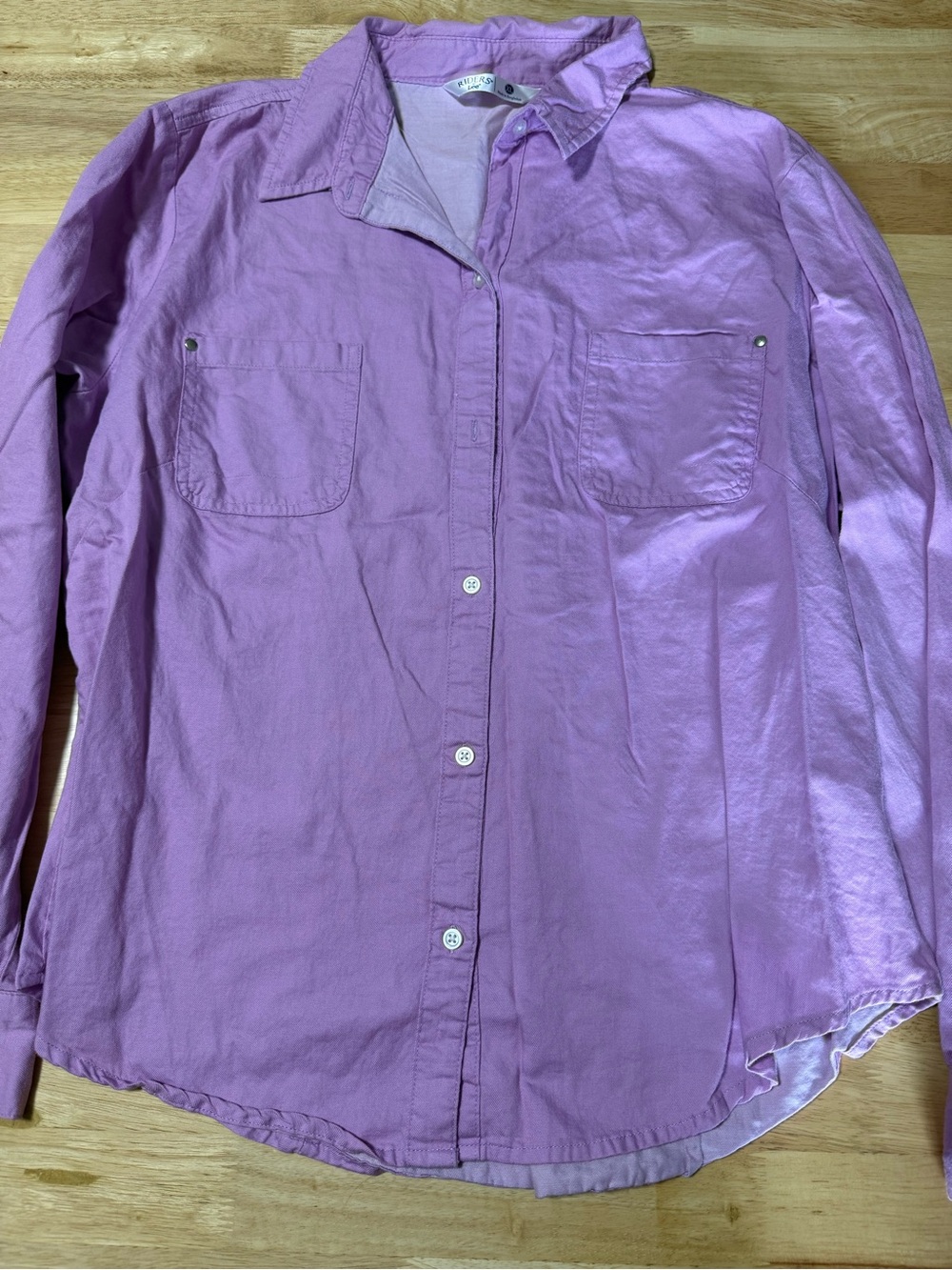 Women’s Riders by Lee Button Down Shirt Lavender Purple Long Sleeve Size XL